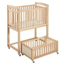 Lit de crèche à barreaux avec couchage double niveau et matelas inclus