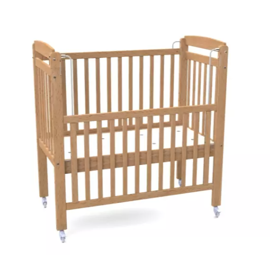 [6162] Lit de crèche d'évacuation à barreaux avec matelas 120x60cm (Bleu)