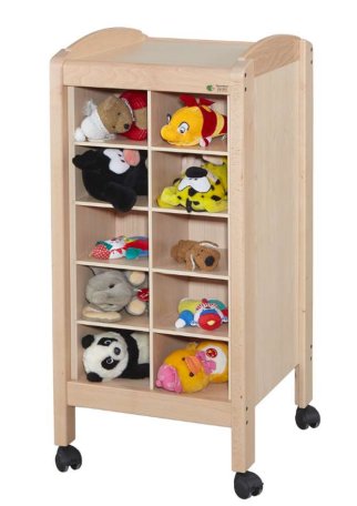 [3997] Meuble de rangement mobile à 20 cases, finition au choix (Bleu)