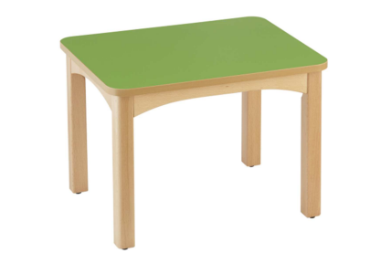[8557] Table de crèche en bois avec pieds anti-bruit 60x50cm, Taille 00 à taille 3 (Bleu, Taille 00 (taille crèche))