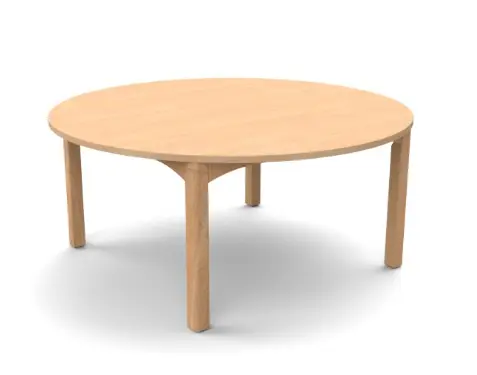 [8649] Table ronde en bois pour crèches et écoles maternelles (Bleu, Taille 00 (taille crèche))