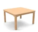 Table petite enfance carrée 80x80 cm avec patins anti-bruit, dès la taille 00