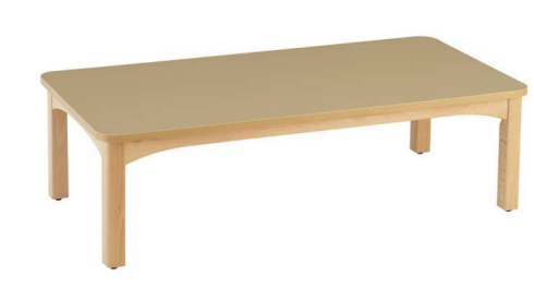 [8681] Table en bois pour petite enfance - 120 x 80 cm, Taille 00 à Taille 2 (Bleu, TC)