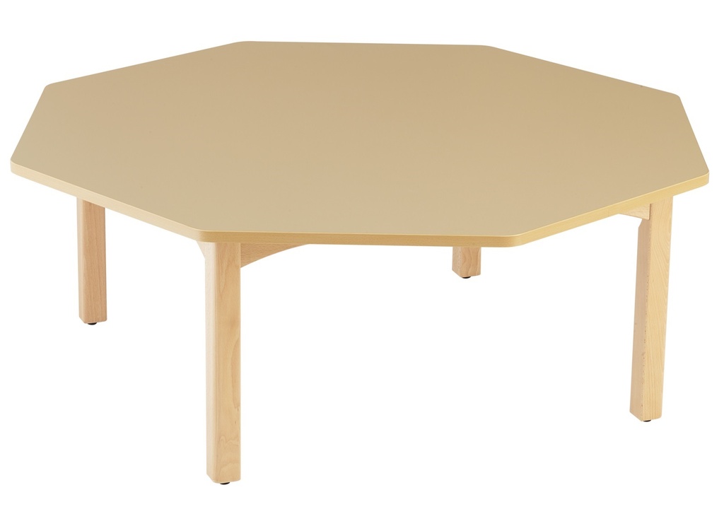 [8697] Table octogonale en bois pour enfants, 4 pieds, Taille 00 à taille 2 (Bleu, Taille 00 (taille crèche))