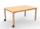Table rectangulaire à roulettes 120x80cm
