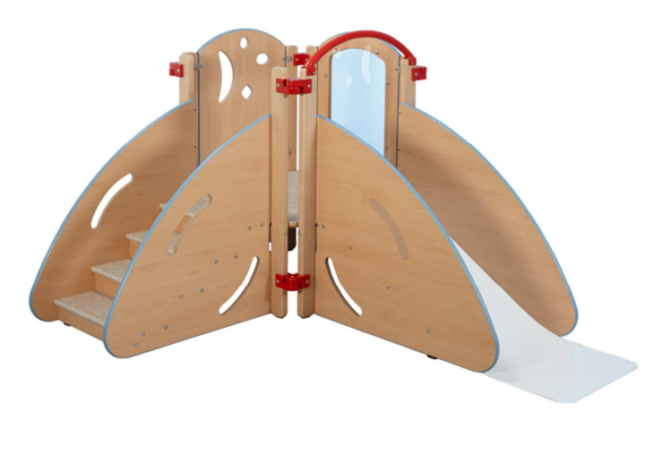 Structure de motricité et toboggan pour enfants, coloris au choix