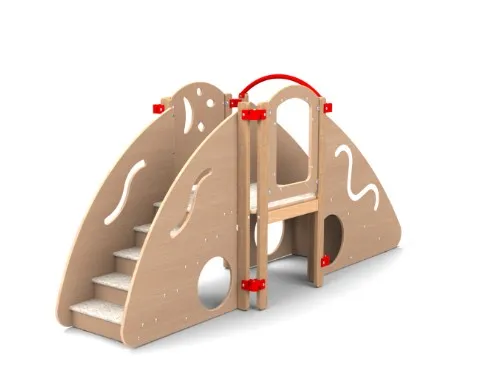 Structure de jeu "mini escapade" en ligne pour enfants avec toboggan intégré