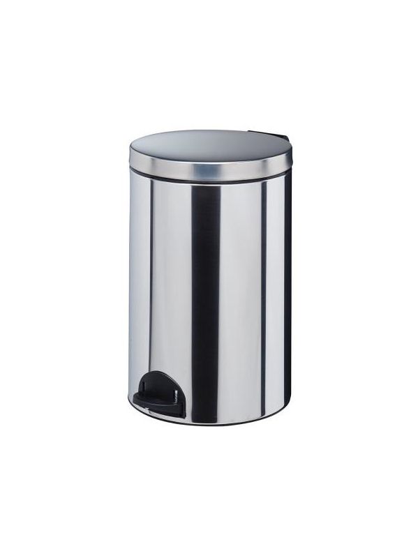 Poubelle à pédale 20L avec seau antibactérien, inox ou blanc