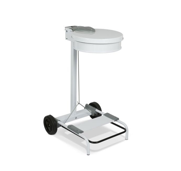 [4479] Collecteur à pédale chariot à linge 110L (Blanc)