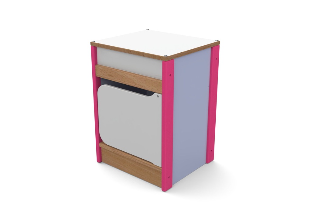 [4689] Meuble de rangement d'imitation en bois de hêtre pour crèche (Naturel)