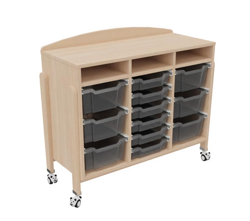 [8120] Meuble de Rangement K'Briol 12 Bacs avec Roulettes (Blanc)