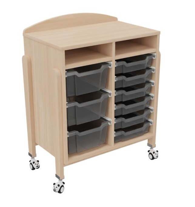 [8130] Meuble de Rangement 9 Bacs K'Briol avec roulettes (Blanc)