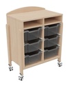 Meuble de Rangement 6 Bacs K'Briol avec Roulettes et Finition Vernis Naturel