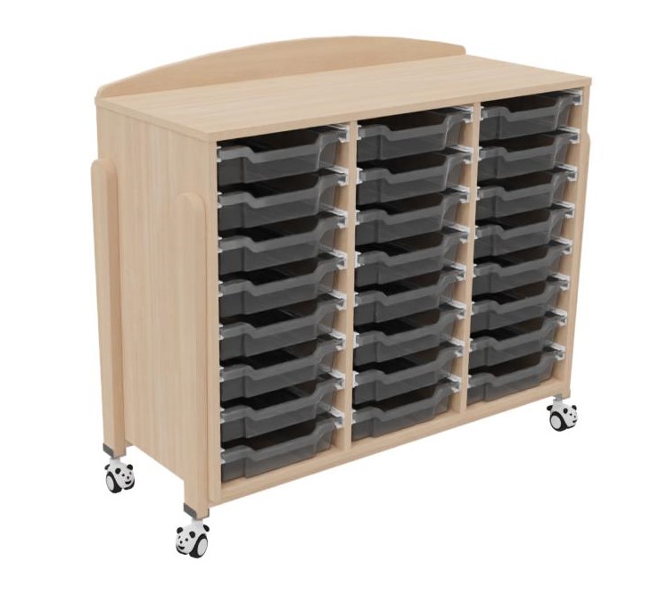 Meuble de rangement 24 bacs K'Briol avec finition vernie naturelle
