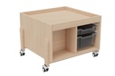 Table d'activité K'Briol 70x70 cm avec roulettes et bacs de rangement