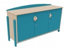 Meuble bas 3 portes K'Briol verni naturel ou coloré pour espaces éducatifs