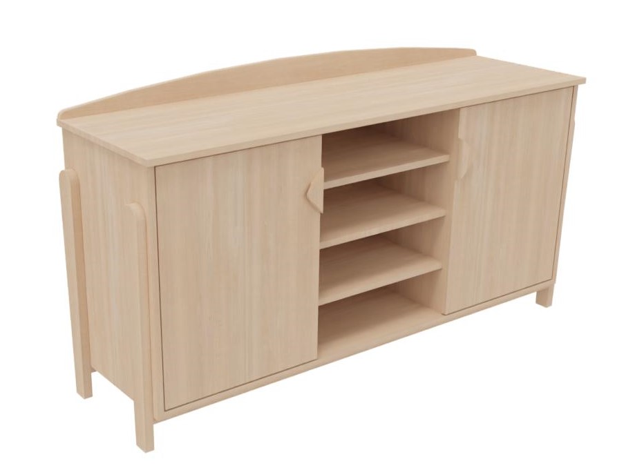 Meuble bas K'Briol 2 portes et étagère avec finition vernie