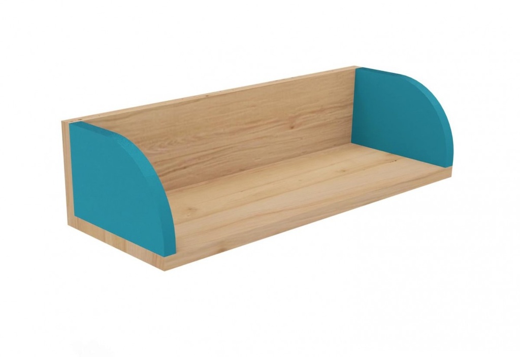 [8326] Étagère murale K'Briol en mélaminé avec finition vernie, 60 cm (Blanc)