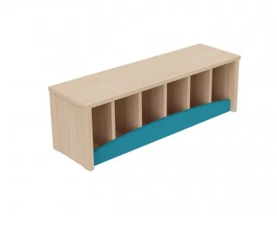 Banc vestiaire bas K'Briol verni naturel ou coloré pour crèche et maternelle