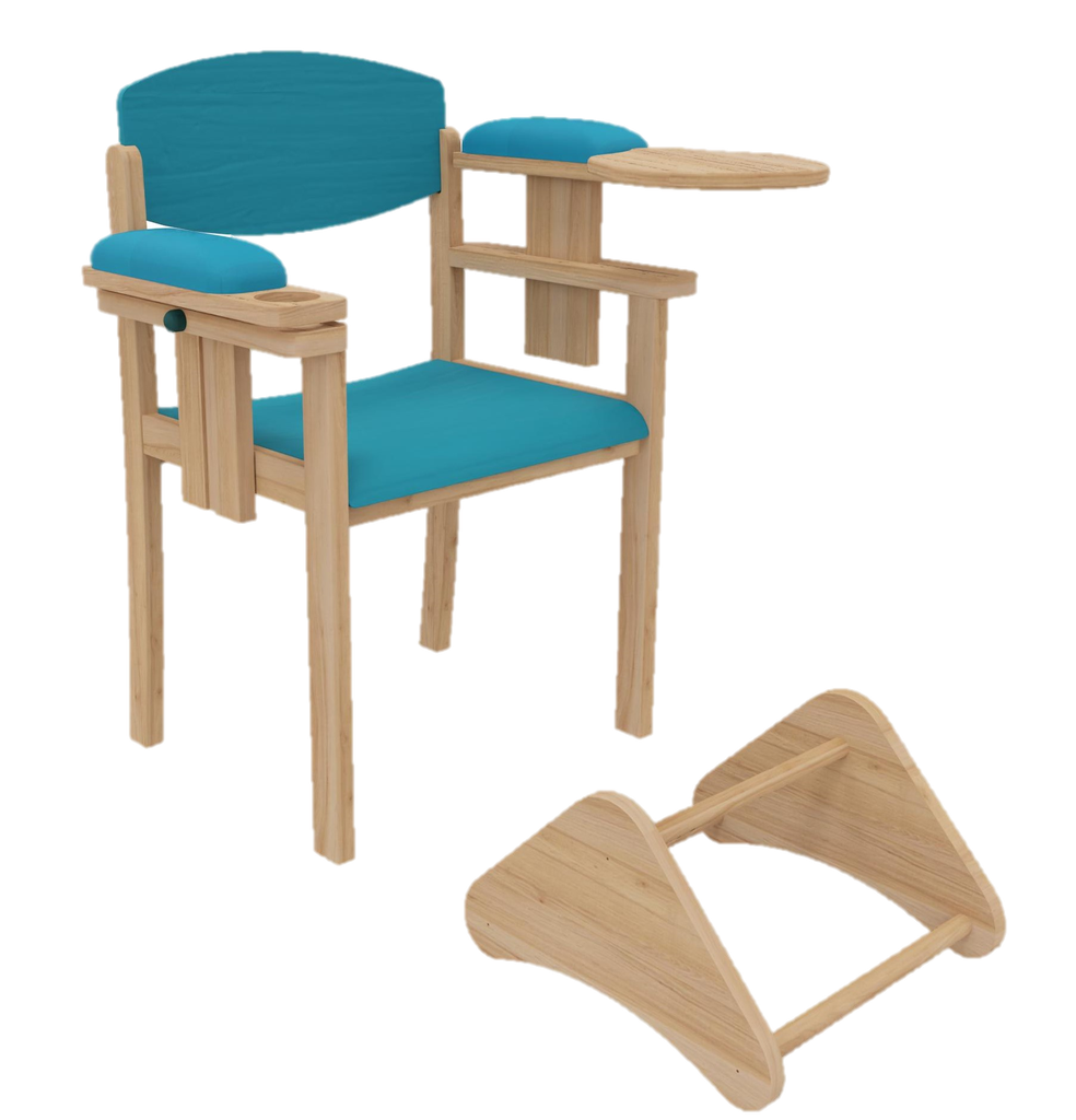 [8351] Chaise d'allaitement Nounou K'Briol avec tablette et repose-pieds (Blanc)