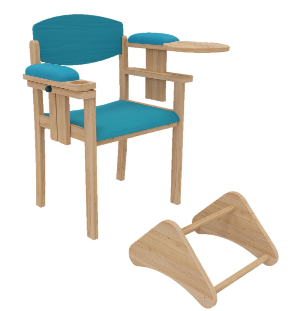 [8351] Chaise d'allaitement Nounou K'Briol avec tablette et repose-pieds (Blanc)