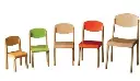 Chaise en bois Ric'Hochet verni naturel pour crèches et écoles, taille 0 à 3