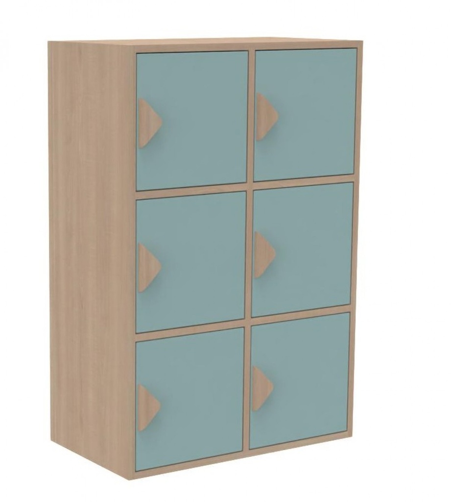 [8367] Meuble vestiaire 6 casiers K'Briol pour crèche et maternelle (Blanc)