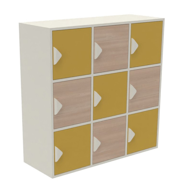 [8371] Meuble vestiaire 9 casiers K'Briol, coloris au choix (Blanc)