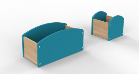 [8262] Bac à jouets mobile K'Briol pour crèches et écoles maternelles (Blanc)