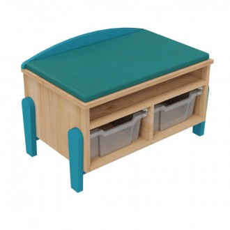 [5664] Banc de rangement avec roulettes K'Briol, coloris au choix (Blanc)