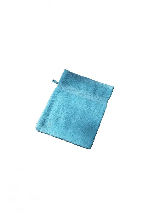 [6194] Gants de toilette en coton 400g/m², lot de 6 (Bleu)