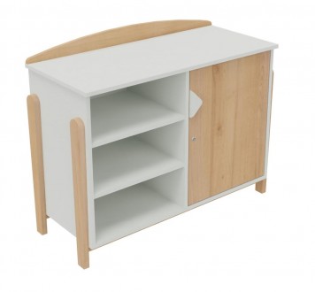 [8298] Meuble bas 1 porte K'Briol pour crèche et maternelle (Blanc)