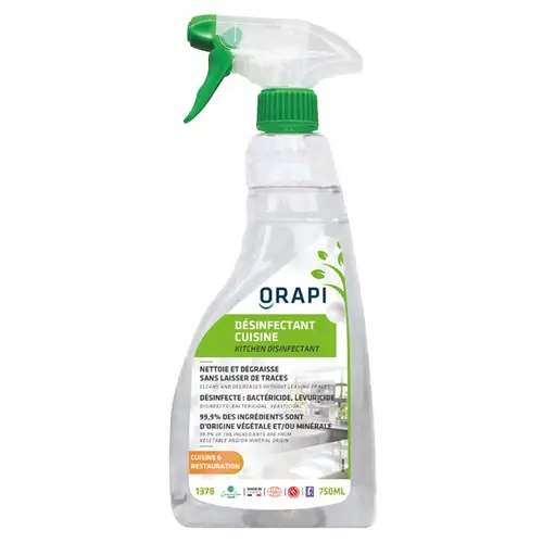 [9185] Nettoyant Dégraissant Désinfectant Cuisine Ecocert Sans Rinçage (750ml)