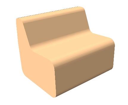 [6991] Banquette enfant KIDS hauteur d'assise 17cm, longueur 90cm (3 places) (Beige)