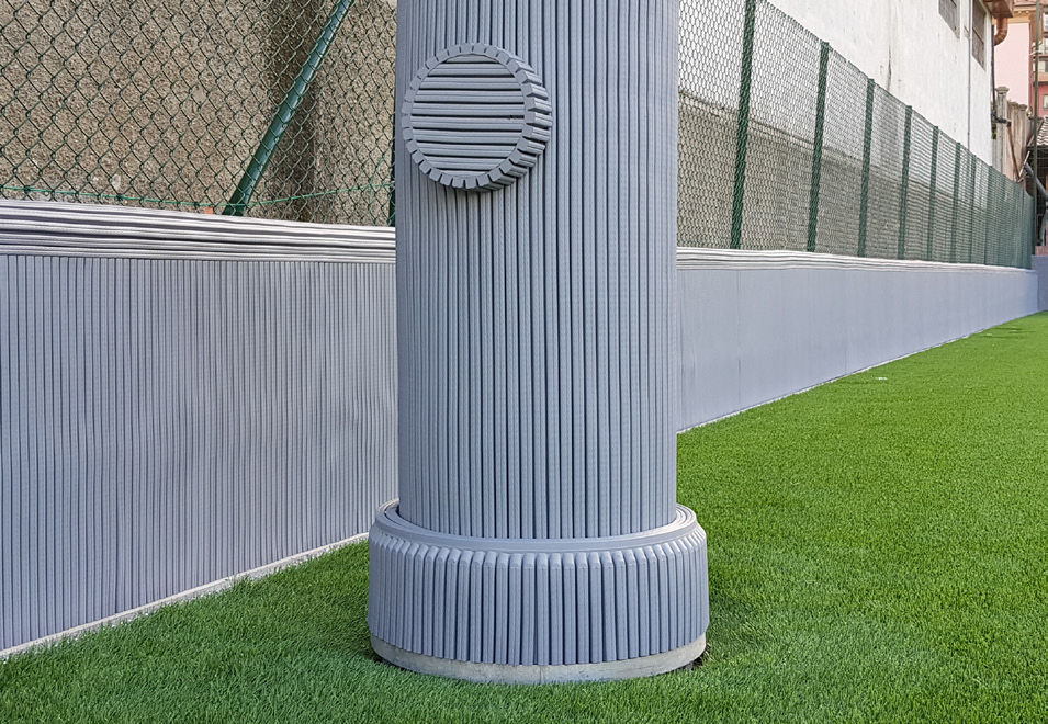 [7154] Protection antichoc pour poteaux, piliers et murs, intérieur et extérieur (Bleu)