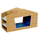 Cabane de lecture en mélaminé avec rangements modulables