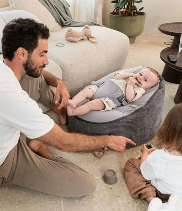 [9030] Transat bébé confortable et évolutif en pouf (Gris)
