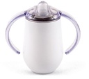 Tasse à anses 30cl avec couvercle en inox blanc, lot de 6