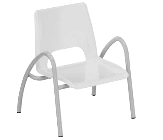 Fauteuil empilable pour crèches et maternelles, assise confortable en polypropylène (Taille 0, Violet)