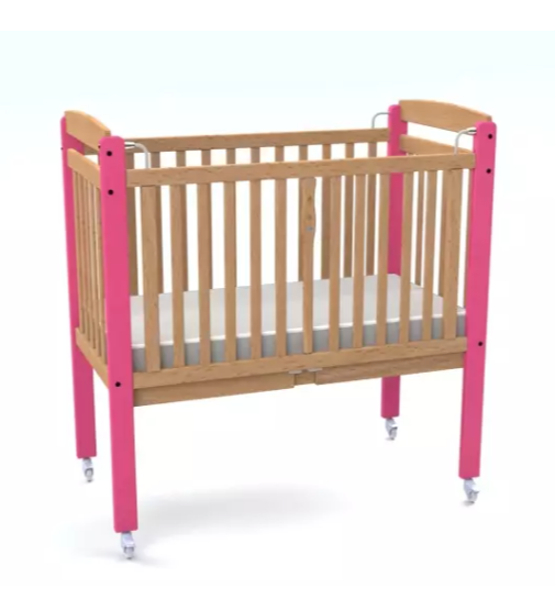 Lit crèche Easy-Cat à barreaux avec ouverture à une main et matelas inclus