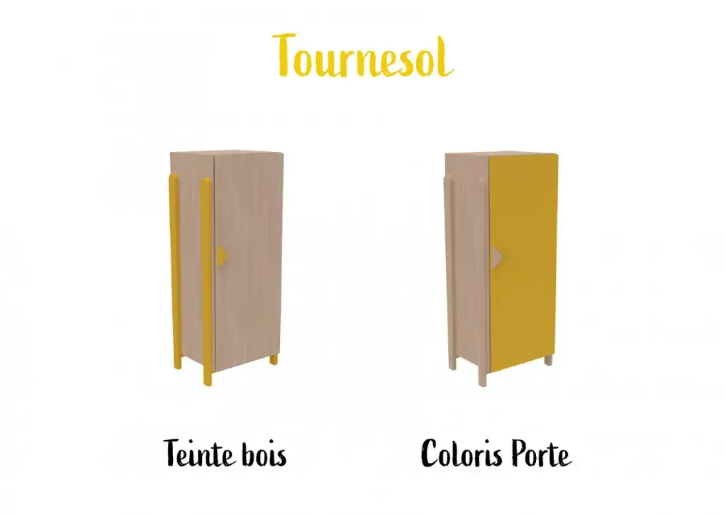 Armoire K'Briol à 1 porte h130 verni naturel ou coloré