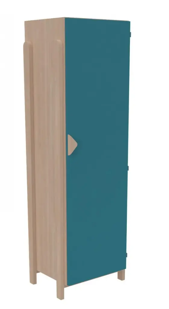 Armoire K'Briol à 1 porte h180 verni naturel ou coloré (Blanc)