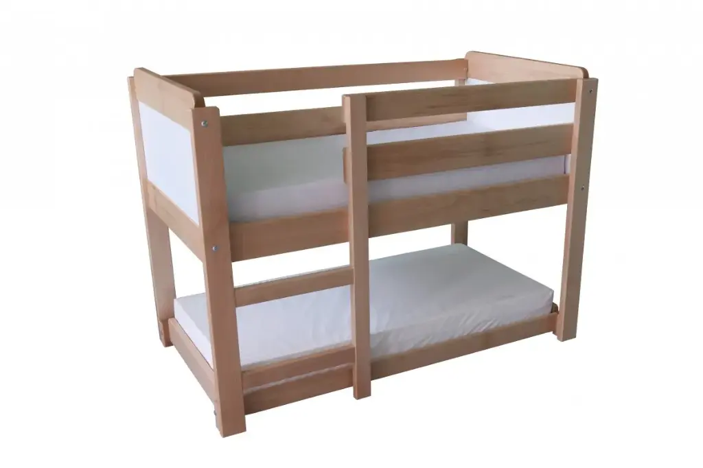 Lit superposé Marmotte pour maternelle, matelas inclus (Blanc)