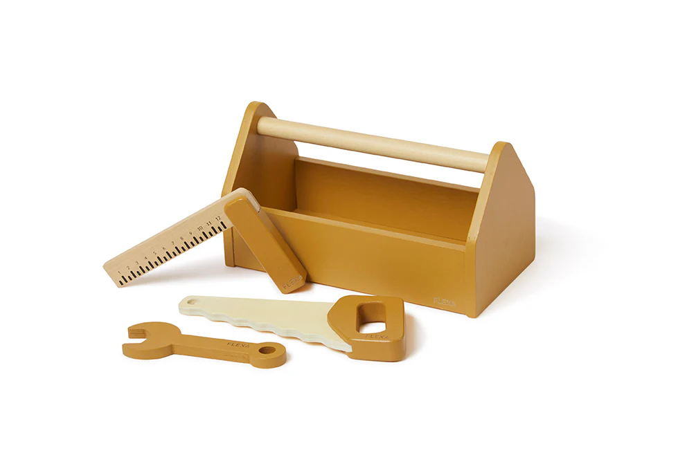Caisse à outils en bois – 4 pièces pour jeu d’imitation