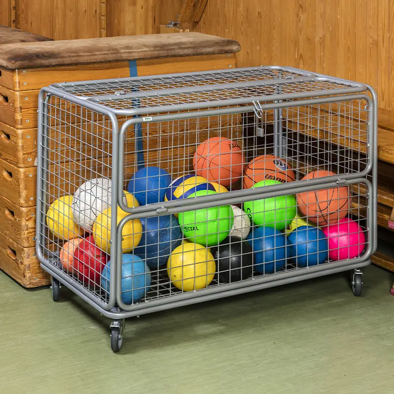 Chariot de rangement sécurisé pour jouets et ballons – 150 kg (Bleu)