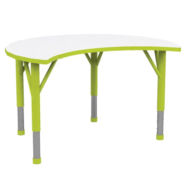 [S2206] Table demi-lune à hauteur ajustable pour crèche et maternelle, T1 à T3