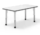 Table rectangulaire RONY à hauteur ajustable pour crèche et maternelle, T1 à T4