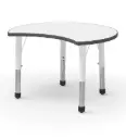 Table en arc de cercle RONY à hauteur ajustable pour crèche et maternelle, T1 à T4
