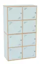 Casier de rangement 8 cases – Mélamine avec finition contreplaqué – 90x45x158 cm