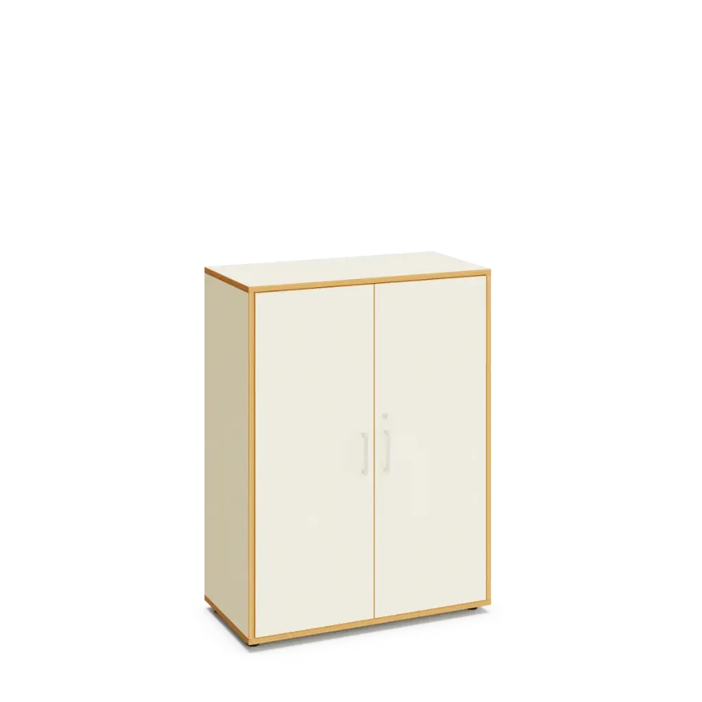 Armoire à clé EMMY pour crèche et école caisson de couleur hêtre, H119cm (Blanc)